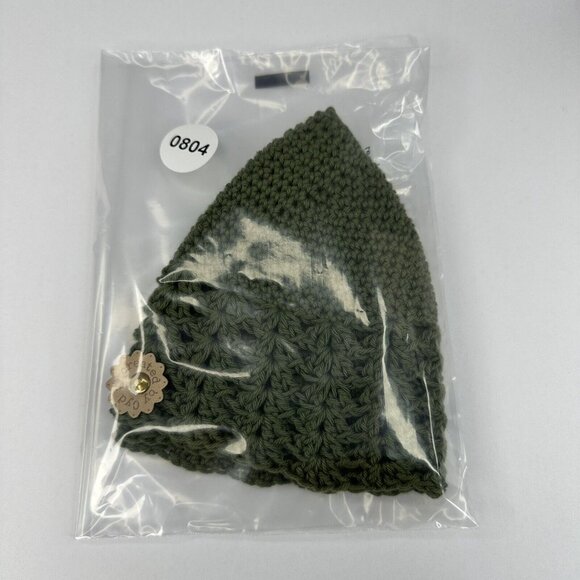 Handmade New Matilda Hobbii Rainbow 8/4 Indian Cotton Olive Knit Beanie - S/M - Picture 9 of 9